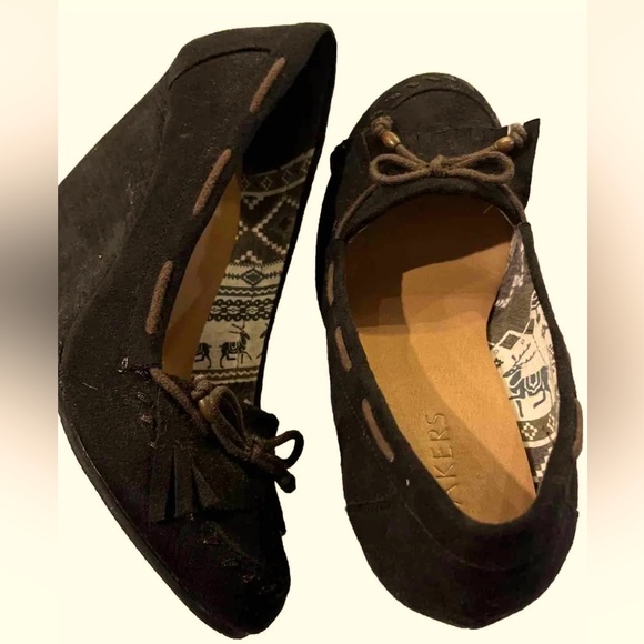Bakers Shoes Bakers 75 Us Brown Wedges Pueblo Moccasin Wood Heel